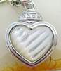Judith Ripka 925 Cubic Zirconia & Mother of Pearl Shell Heart Pendant Necklace image number 3