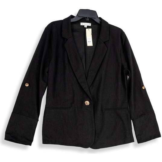 HYFVE Womens Black Notch Lapel Single Breasted One Button Blazer Size Large image number 1