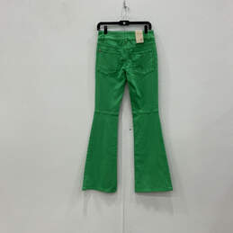 NWT Womens Stacey Green Denim Medium Wash Pockets Flared Jeans Size 27 alternative image