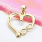 10K Yellow Gold Infinity Sign Heart & Filigree Dolphin Pendants 1.4g image number 3