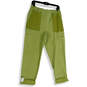 Womens Green Elastic Waist Pockets Straight Leg Cargo Pants Size Medium image number 1