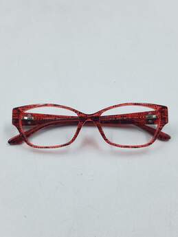 Versace Red Croc Printed Oval Eyeglasses