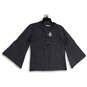 NWT Womens Gray Medium Wash Slit Bell Sleeve Denim Jacket Size Small image number 1