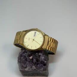 Designer Seiko Gold-Tone Stainless Steel Round Dial Analog Wristwatch