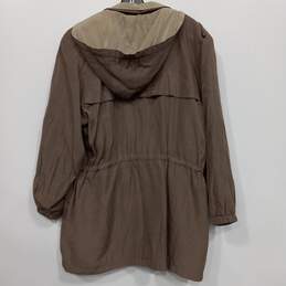 Gallery Women's Brown Long Sleeve Collared Full Zip Weatherproof Hooded Jacket Size XL alternative image