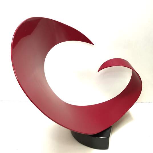Metal Sculpture  Industrial Curved  Red Wave Art Sculpture image number 4