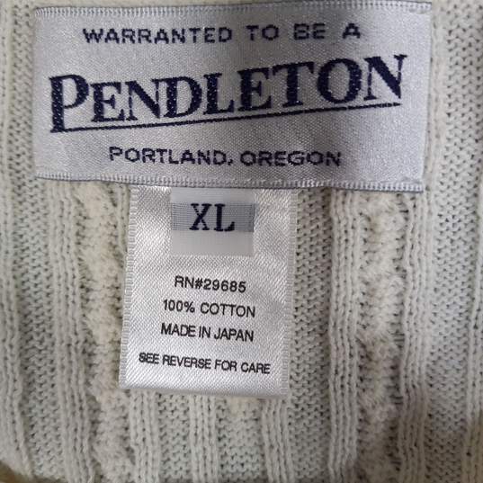 Pendleton Women's Ivory Knit Short Sleeve Sweater size XL image number 3