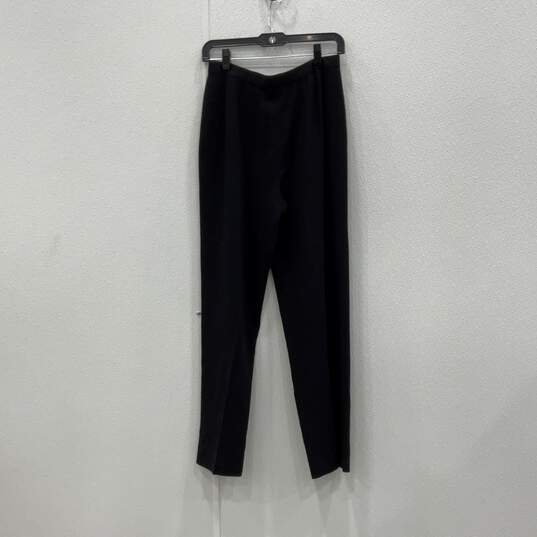 Giorgio Armani Womens Black Pleated Slash Pocket Dress Pants Size 6 W/COA image number 2