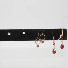 Assortment of 3 Pairs Gold Fill Earrings 3g