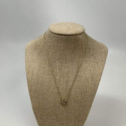 Designer Coach Gold-Tone Link Chain Cubic Zirconia Stone Pendant Necklace