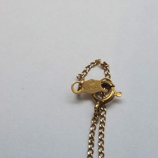 14k Gold Diamond Four Leaf Clover Pendant Necklace 1.5g image number 5