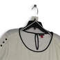 NWT Womens White Round Neck Back Keyhole Pullover Blouse Top Size XXL image number 3