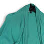 Womens Green Knitted Long Sleeve Pockets Open Front Cardigan Sweater Size S image number 3
