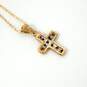 10K Yellow Gold Diamond Accent Cross Pendant Necklace 1.0g image number 4
