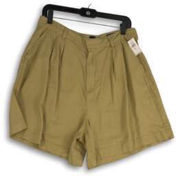 NWT Gap Womens Tan Pleated Slash Pocket Bermuda Shorts Size 14T