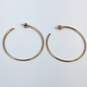 Designer Michael Kors Gold-Tone Round Shape Fashionable Hoop Earrings image number 2