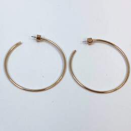 Designer Michael Kors Gold-Tone Round Shape Fashionable Hoop Earrings alternative image