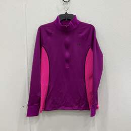 NWT Under Armour Womens Purple Pink Compression Leggings & Jacket Set Size L alternative image