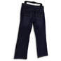 Womens Blue Denim Dark Wash Stretch Pockets Straight Leg Jeans Size 12S image number 3