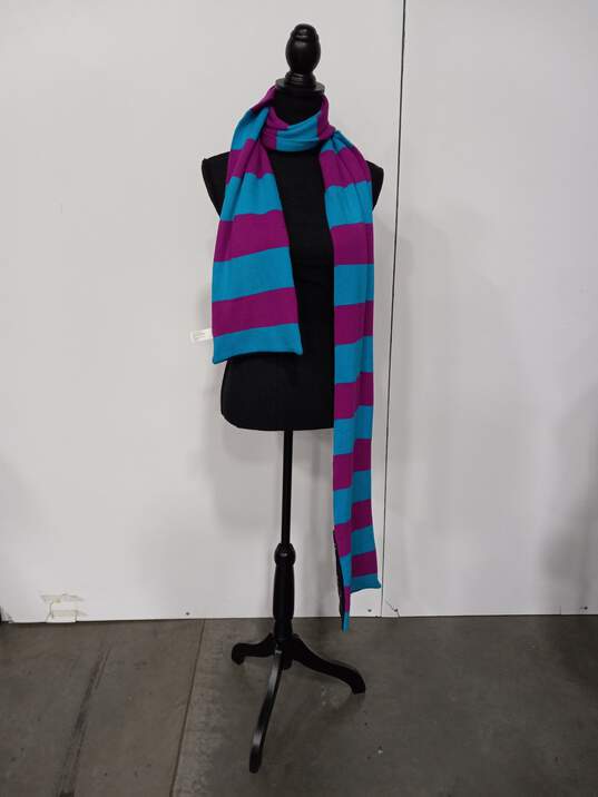 Unisex Purple and Blue Striped Internet Speak Scarf One Size Fits Most image number 3