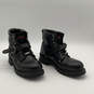 Womens Faded Glory 81024 Black Leather Lace-Up Ankle Biker Boots Size 10 image number 1