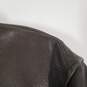 Mens Genuine Leather Long Sleeve Full-Zip Motorcycle Jacket Size Medium image number 3
