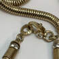 Designer Henri Bendel Tww-Tone Crystal Cut Stone Fashionable Chain Necklace image number 4