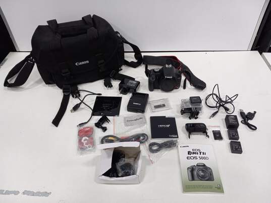 Bundle of Canon EOS Rebel T1i EOS 500D Camera Body Only with Accessories image number 1