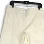 Ann Taylor Womens White Flat Front Slash Pocket Wide-Leg Dress Pants Size 8 image number 3
