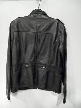 Women's Kenneth Cole Reasction Leather Waist Moto Jacket Sz L alternative image