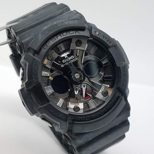 Casio G-Shock GA-201 50mm All Black Digital & Analog Watch 74g image number 7