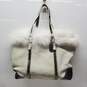 AUTHENTICATED Coach Cream Leather Beaded Hand Held Tote Bag image number 2