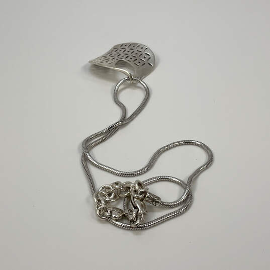 Designer Brighton Silver-Tone Motion Snake Chain Filigree Pendant Necklace image number 3