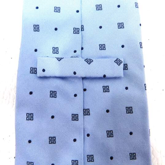 GIVENCHY Men's Light Blue 4G Logo Embroidered Monogram Silk Necktie Tie with COA image number 5