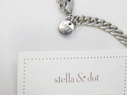 The Loft Stella & Dot Silvertone Rhinestone Necklace & Heart Earrings alternative image