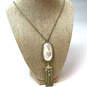 Designer Kendra Scott Gold-Tone Mother Of Pearl Stone Pendant Necklace image number 1