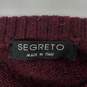 VTG 80's MN's Segreto Burgundy Plaid Crewneck Wool Blend Sweater  Size L image number 3