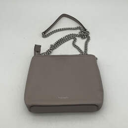 Womens Polly Gray Leather Chain Strap Pockets Convertible Crossbody Bag