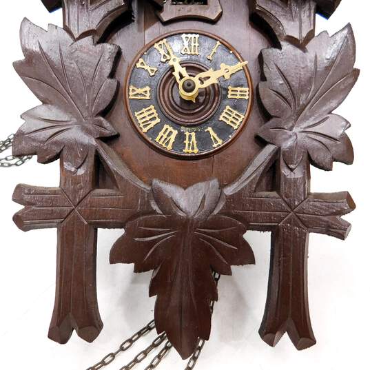 Vintage German Wood Forest Cuckoo Clock For Parts & Repair image number 5