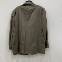 Oscar De La Renta Mens Gray Notch Lapel Two-Button Blazer Size 47R With COA alternative image