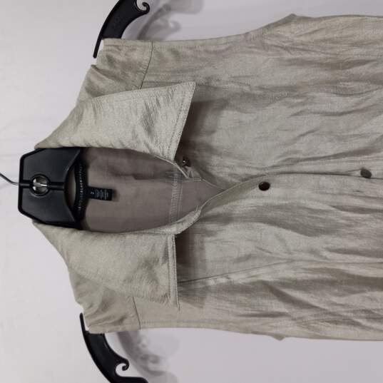 White House Black Market Women's Shimmer Button Up Sleeveless Summer Dress Size 2 image number 5