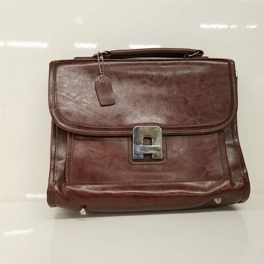 Vintage Brown Leather Briefcase image number 1