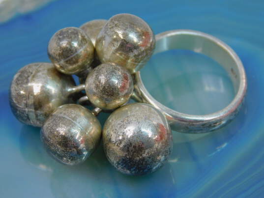 Artisan 925 Modernist Orb Ball Beads Chacha Unique Band Ring 19.9g image number 1