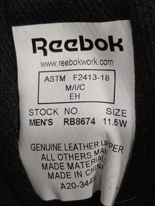 Reebok Black Leather Oil And Slip Resistant Boots Size 11.5W image number 5
