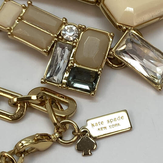 Designer Kate Spade Gold-Tone Multicolor Crystal Stone Statement Necklace image number 5