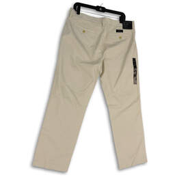 NWT Mens Beige Flat Front Slash Pocket Straight Leg Chino Pants Size 35x30 alternative image
