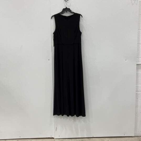 NWT Womens Black Missy Sleeveless Round Neck Jeweled Maxi Dress Size 14 image number 2