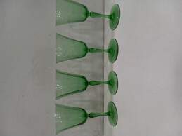 Bundle of 4 Green Crystal Water Goblets