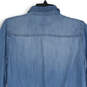 NWT Womens Blue Denim Long Sleeve One-Piece Romper Size Medium image number 4