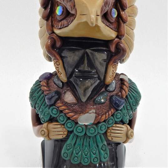 Mayan Aztec Eagle Warrior Figurine Obsidian Black Onyx image number 6
